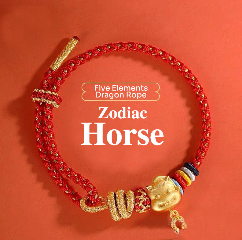 Buddha Red String Bracelet Zodiac Feng Shui - Buddhist Lucky Charm Good Luck Wealth Gift (Adjustable)