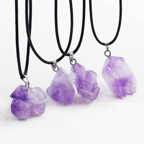 Amethyst natural stone necklace irregular pendant romantic love My Store