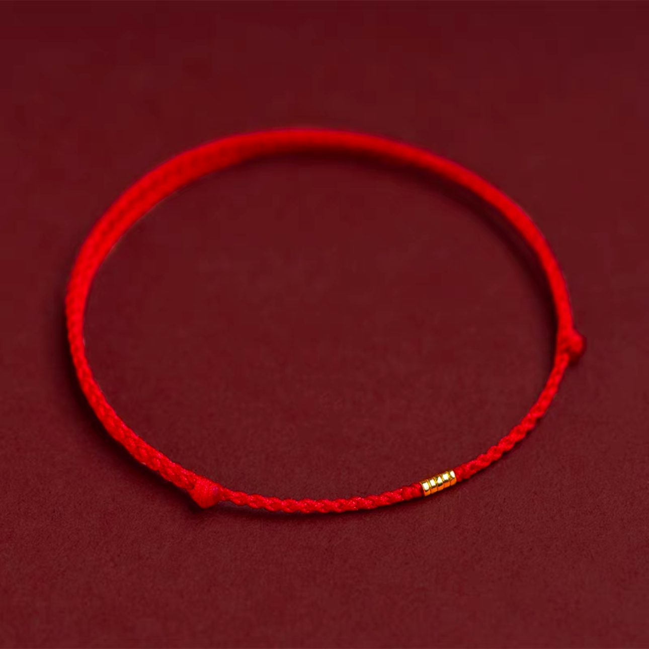Tibetan Red String Bracelet - Buddhist Lucky Charm AU999 Rerhy