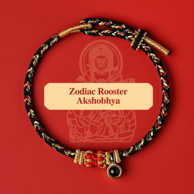 Buddha Red String Bracelet Zodiac Feng Shui - Buddhist Lucky Charm Good Luck Wealth Gift (Adjustable)