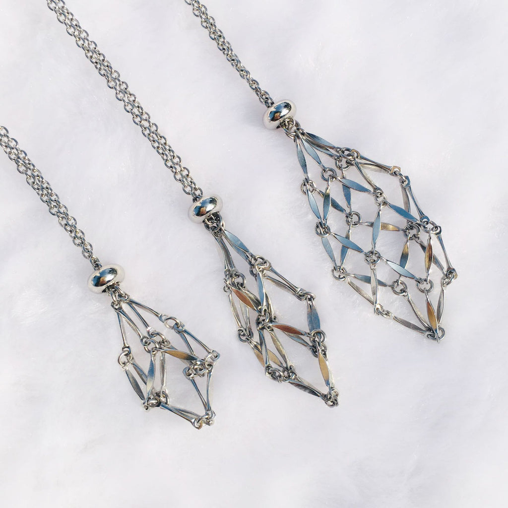 Hot sale exquisite adjustable metal net necklace natural crystal raw stone multi-purpose My Store