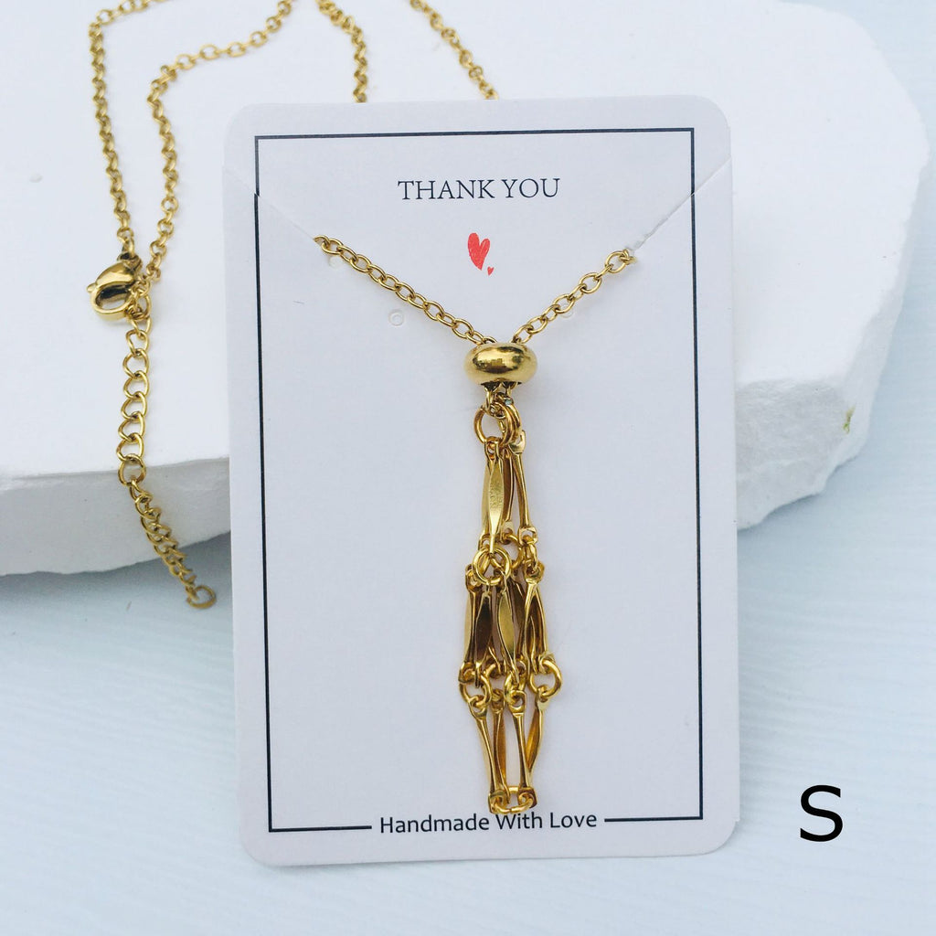 Hot sale exquisite adjustable metal net necklace natural crystal raw stone multi-purpose My Store