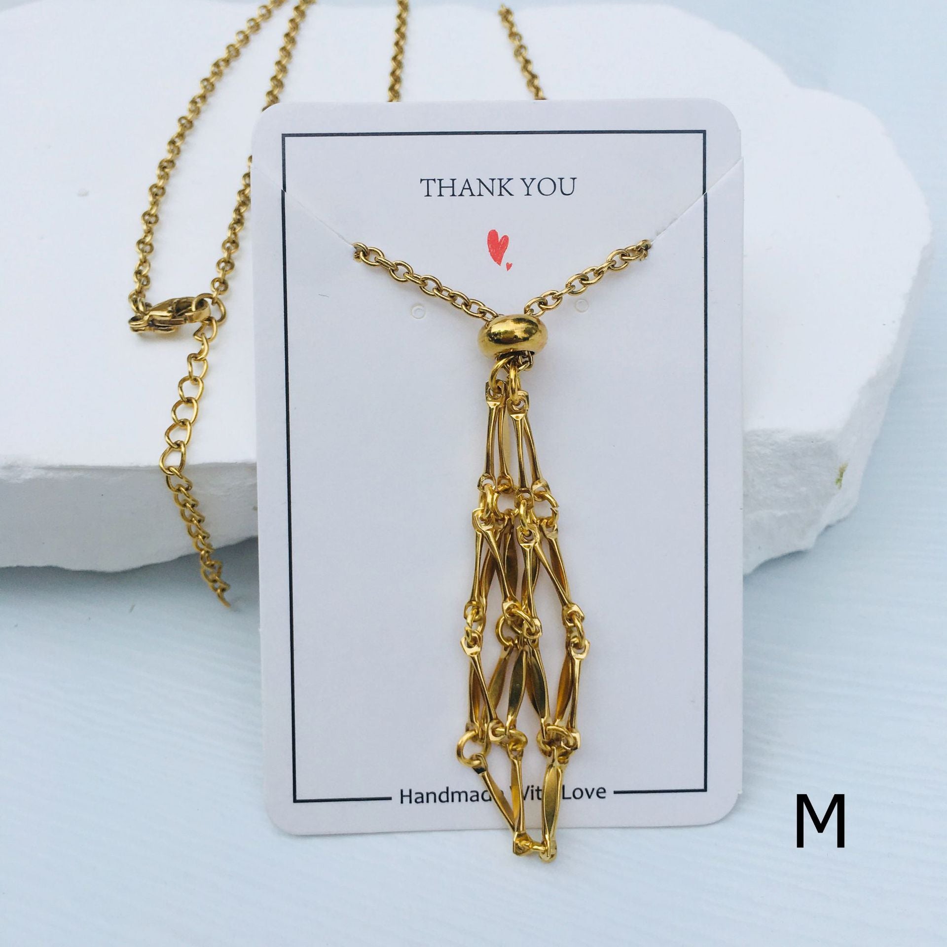 Hot sale exquisite adjustable metal net necklace natural crystal raw stone multi-purpose My Store
