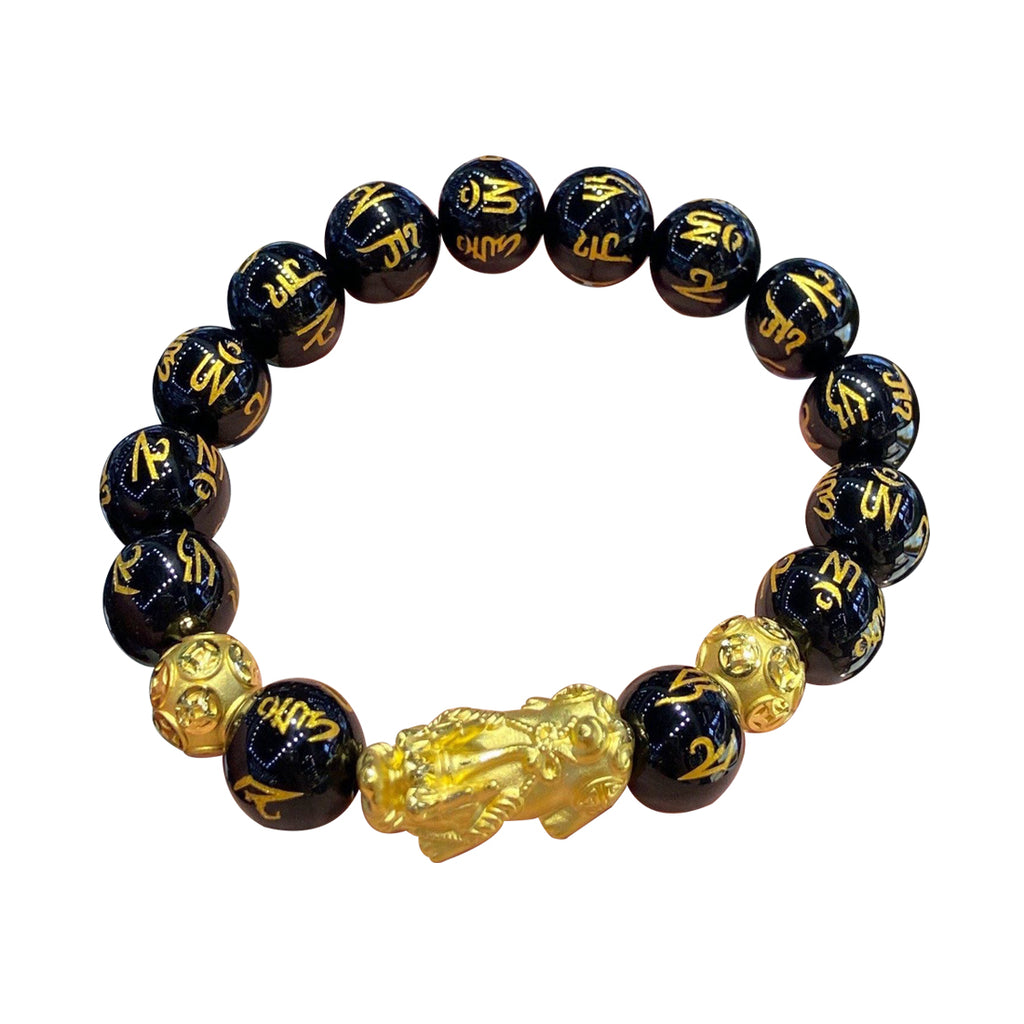 Feng Shui Pixiu Obsidian Stone Beads Bracelet Custom Charm Pi Xiu Bracelet My Store