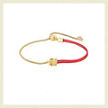 Tibetan Red rope braided bracelet 925 silver ladies (adjustable)