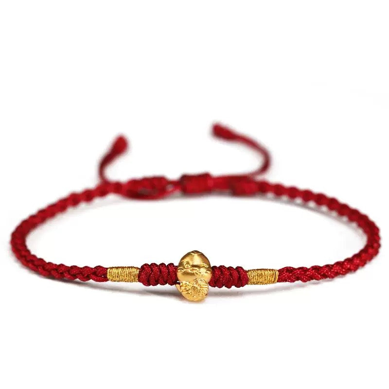 【Valentine's Day Gifts】Tibetan Red String Bracelet Cute Snake- Buddhist Lucky Charm AU999