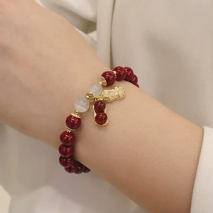 Good Things Happen " Red Happy" Natural Agate Bracelet Two Worlds of Joy Light Luxury Fashion Bracelet My Store