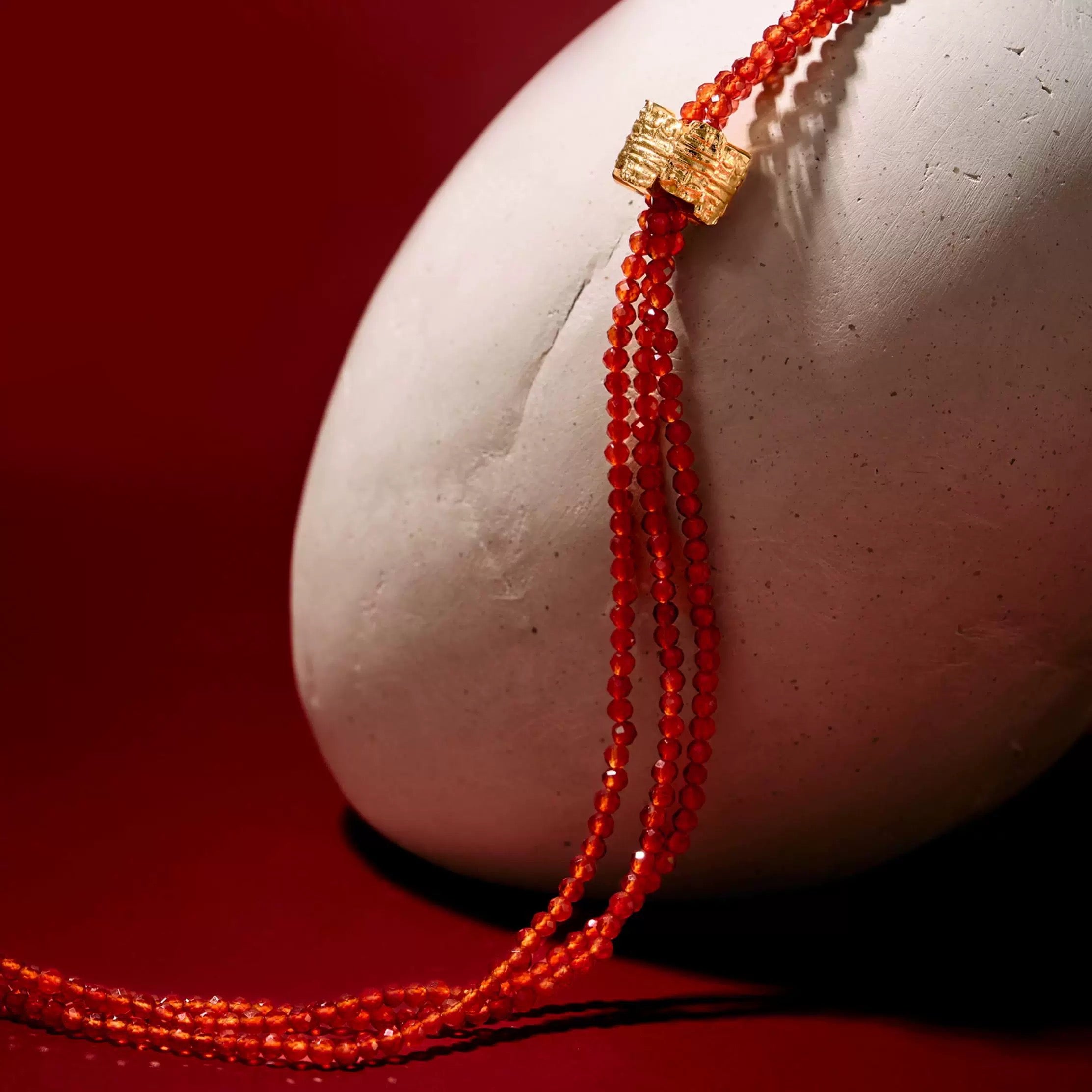 Red Agate Beaded Necklace Red Rope Necklace Jewelry Gift