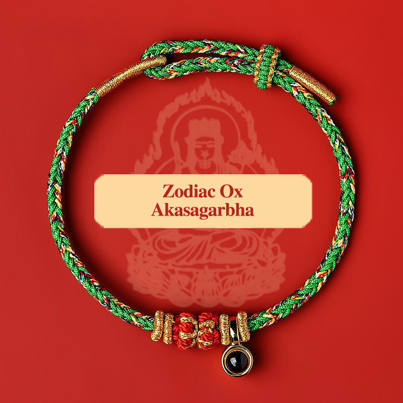 Buddha Red String Bracelet Zodiac Feng Shui - Buddhist Lucky Charm Good Luck Wealth Gift (Adjustable)