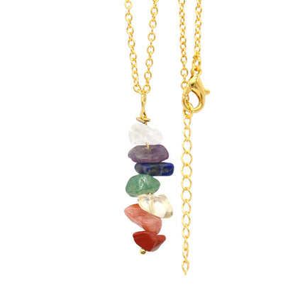 Natural Crystal Gravel Necklace Diy Colorful Raw Stone Pendant Female Gold My Store