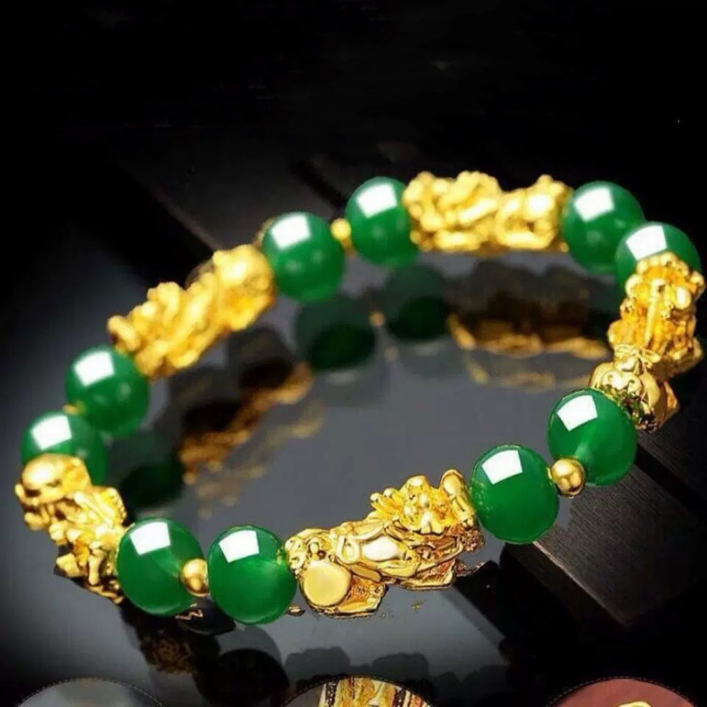 【Fortune Guaranteed】Pixiu Bracelet Gold Plated Agate Bracelet for Debt Relief and Gambling Fortunes