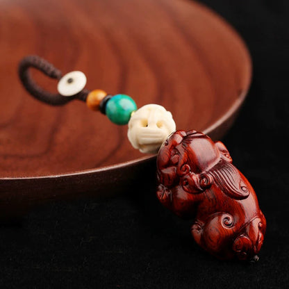 【Obstacle Crusher】Lightning-struck Wooden Pixiu to Attract Wealth, Ward Off Evil and Keep Safe Pendant, Home Decoration and Car Pendant