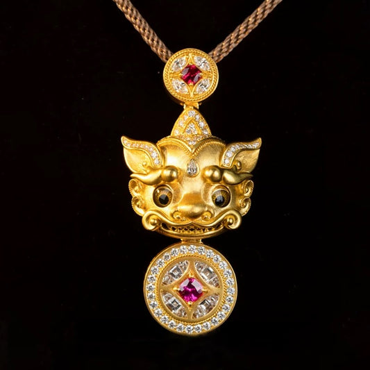 【Ultimate Wealth Enhancement Power】Feng Shui Pixiu necklace mythical beast copper coin necklace gold-plated pendant