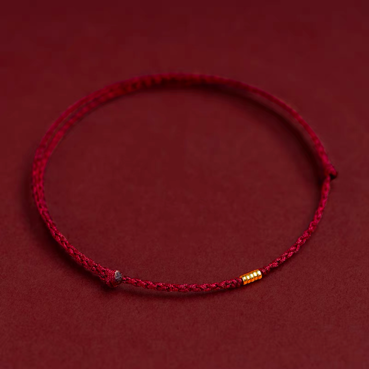 Tibetan Red String Bracelet - Buddhist Lucky Charm AU999 Rerhy