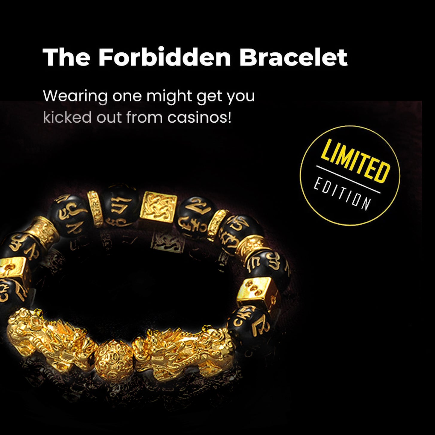 【New Year's Luck!】Exquisite Feng Shui Pixiu Set: Gold Pixiu Pendant +  Debt Lifting Pixiu Bracelet