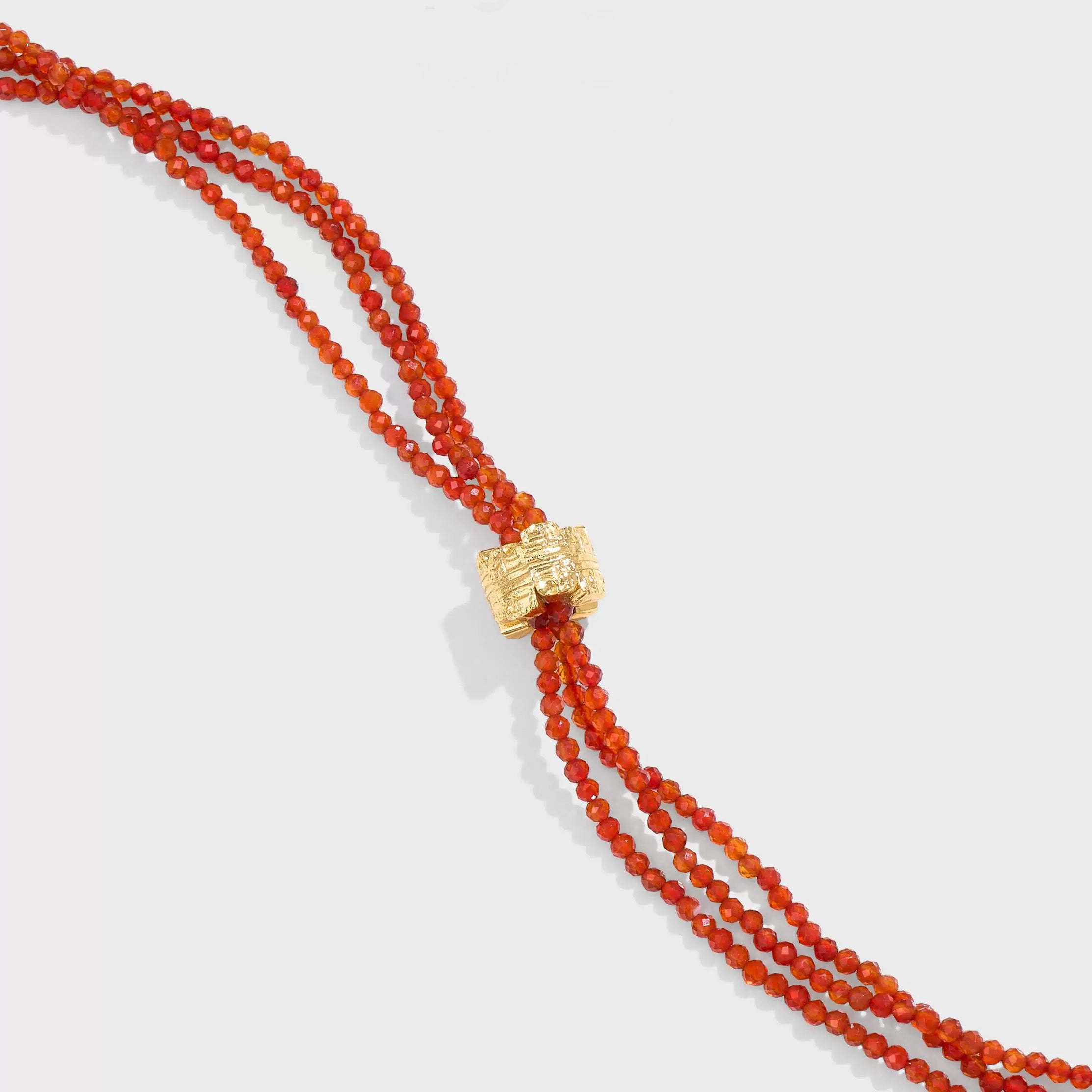 Red Agate Beaded Necklace Red Rope Necklace Jewelry Gift
