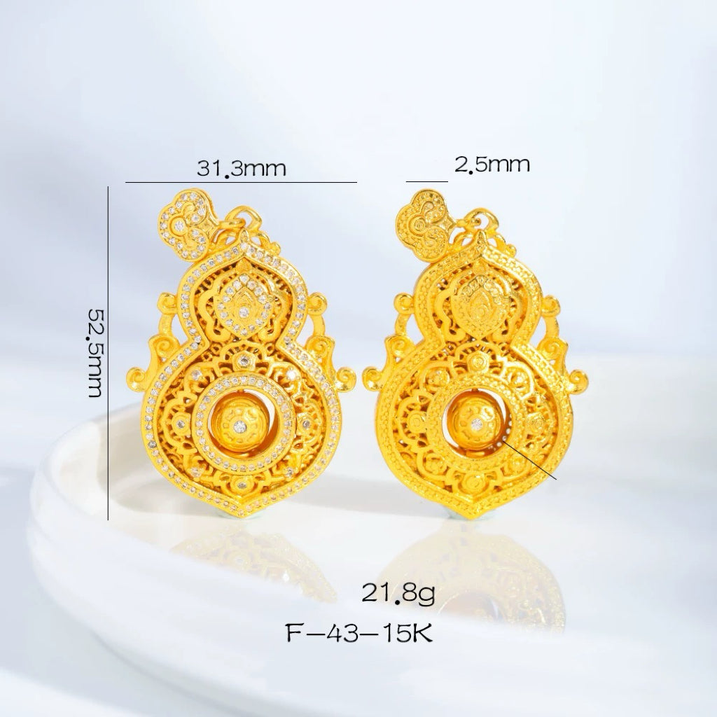 【Holiday Season Sale! - 45% OFF】Exquisite Feng Shui Gourd Gem Pendant, Gold Luck Necklace, Luxury Gift（Rotatable）