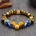 【Most Recommended】Color-changing Feng Shui Pixiu Bracelet Gold-Plated Dice Obsidian Bracelet for Debt Relief and Gambling Fortunes