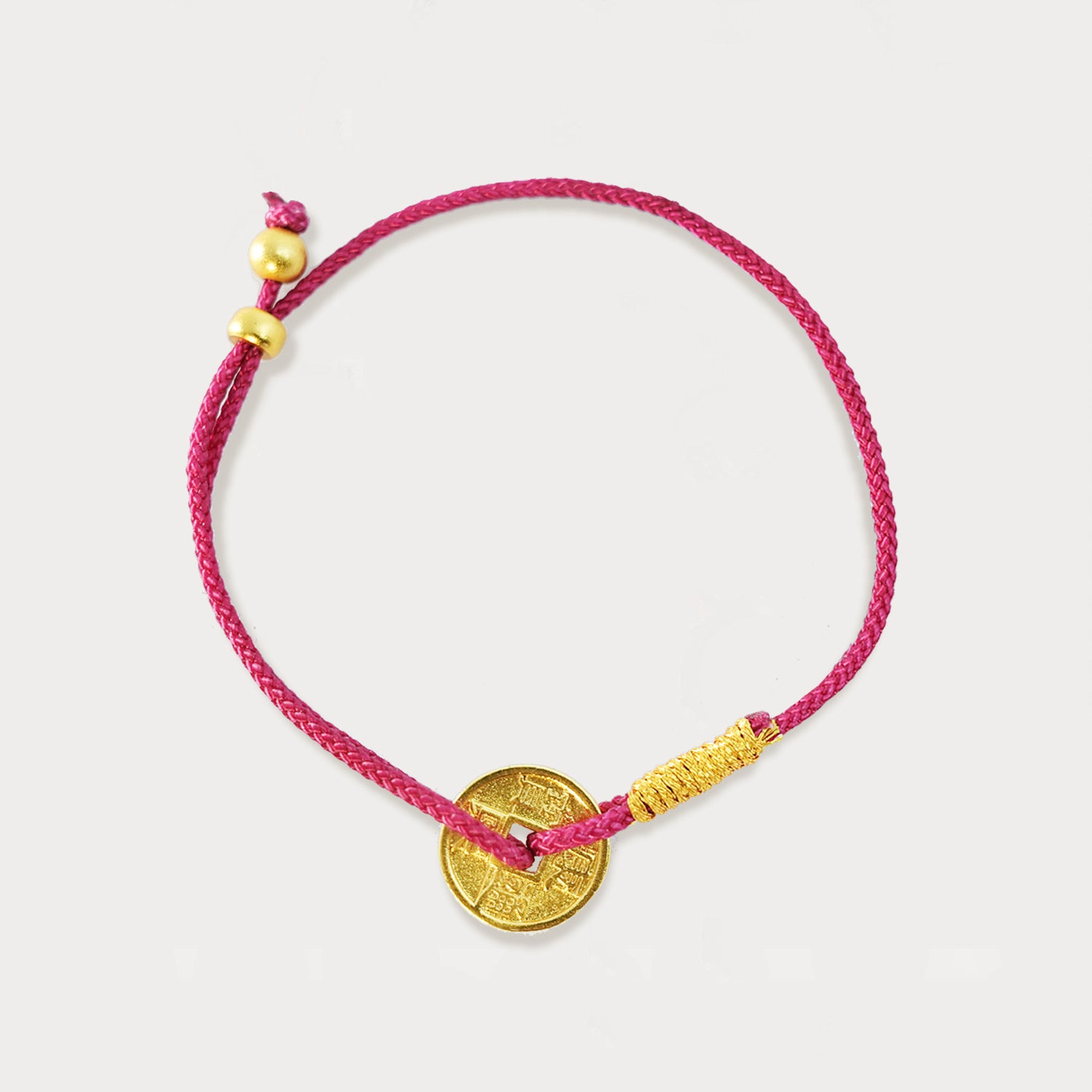Tibetan Red String Ancient Copper Coin Fortune Bracelet Rerhy
