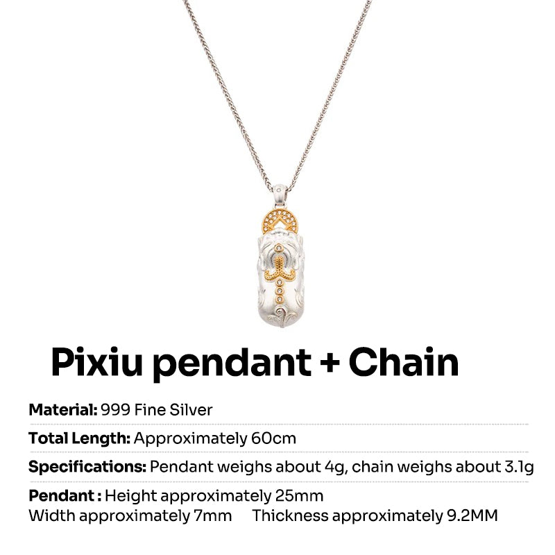 【Best for Abundance Improvement in 2025】Exquisite Feng Shui Pixiu Pendant with Chain, Luxury Gift
