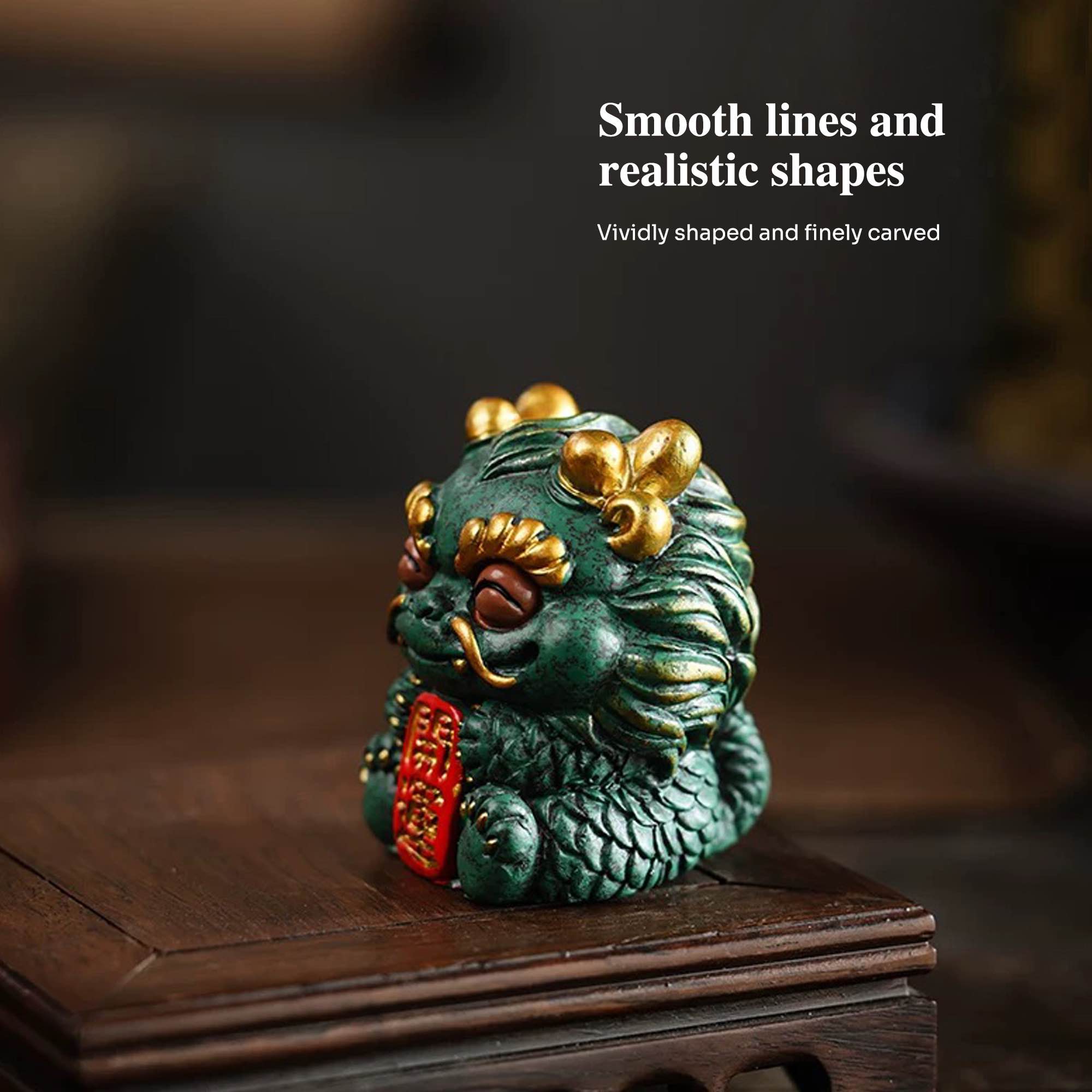 Pixiu Home Fortune-attracting Ornaments, Car Fortune-attracting Feng Shui Ornaments, Qilin Wealth Green Sandstone