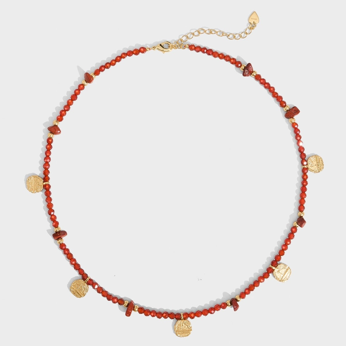 Red Agate Beaded Kiss Bracelet + Necklace Red String New Year Gift