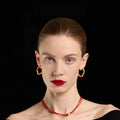 Red Agate Beaded Necklace Red Rope Necklace Jewelry Gift