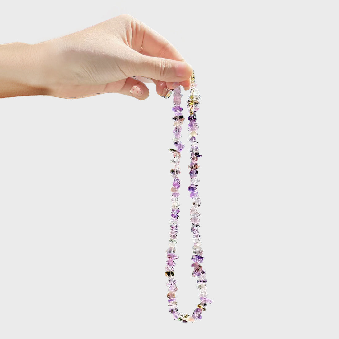 Pure handmade natural crystal stone necklace color set - wealth health love Rerhy