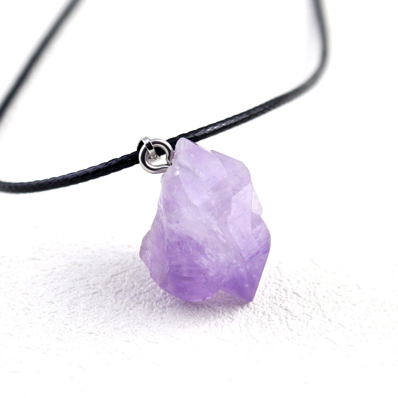 Amethyst natural stone necklace irregular pendant romantic love My Store