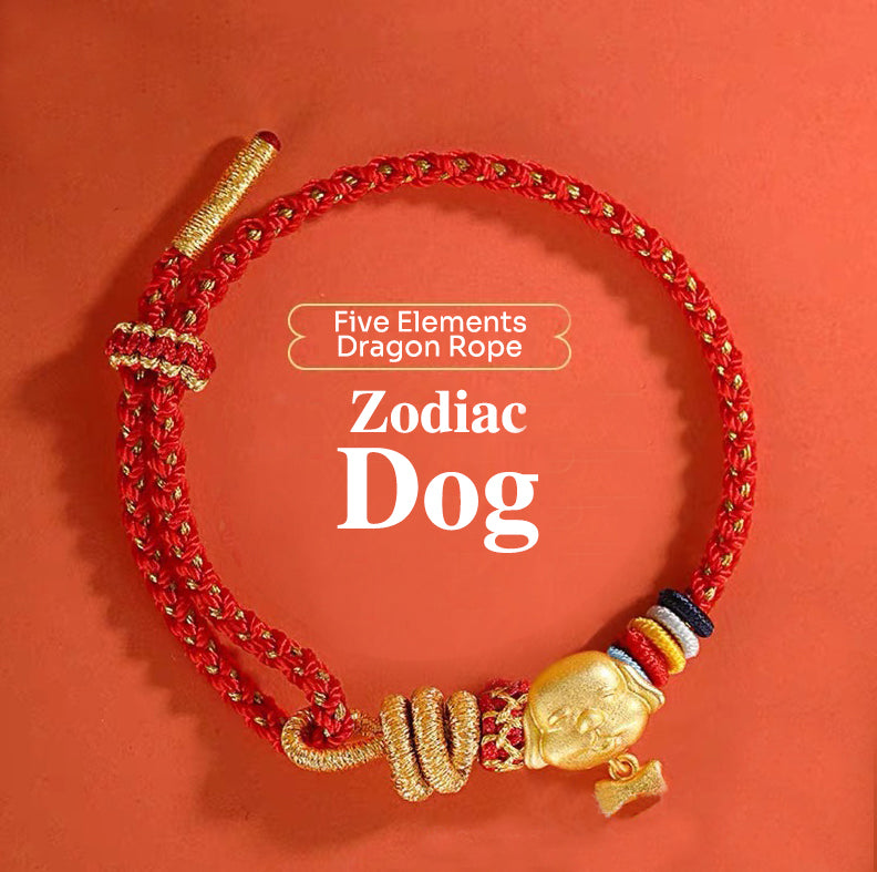 Buddha Red String Bracelet Zodiac Feng Shui - Buddhist Lucky Charm Good Luck Wealth Gift (Adjustable)