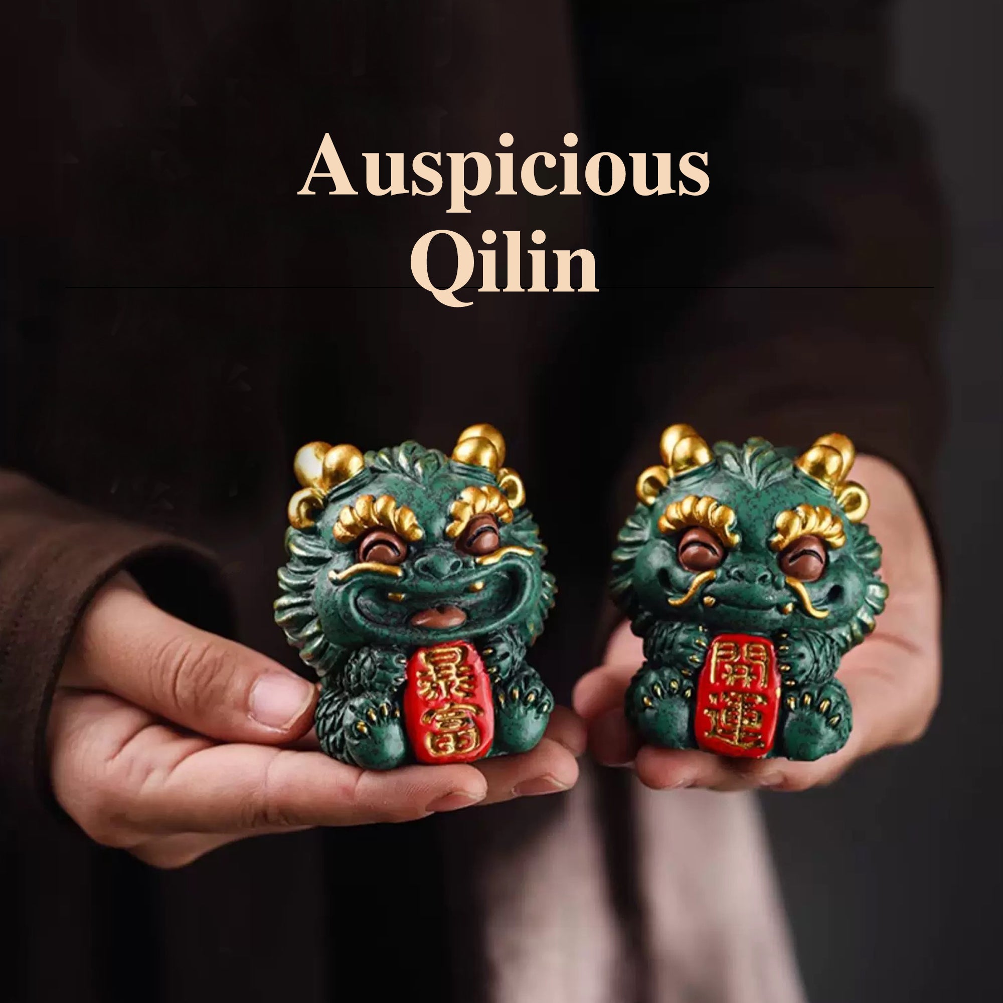 Pixiu Home Fortune-attracting Ornaments, Car Fortune-attracting Feng Shui Ornaments, Qilin Wealth Green Sandstone