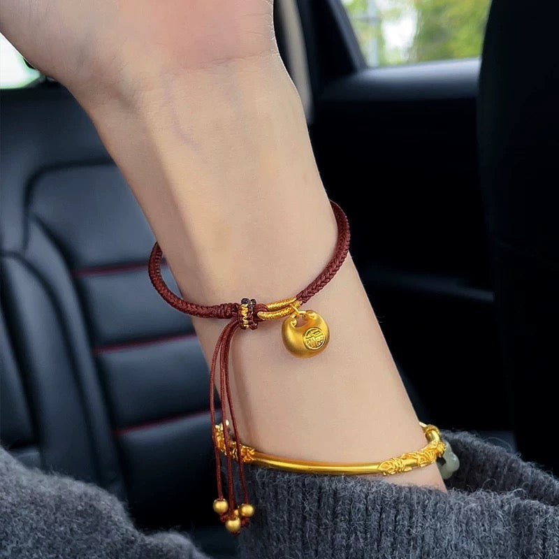 Tibetan Red Rope Bracelet Gold-Plated Bracelet-Gift Bag (adjustable) Rerhy