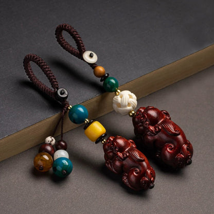 【Obstacle Crusher】Lightning-struck Wooden Pixiu to Attract Wealth, Ward Off Evil and Keep Safe Pendant, Home Decoration and Car Pendant