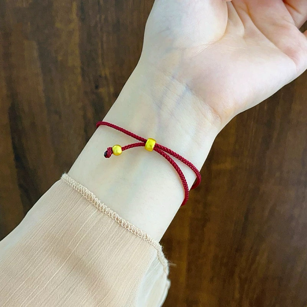 Tibetan Red String Ancient Copper Coin Fortune Bracelet Rerhy