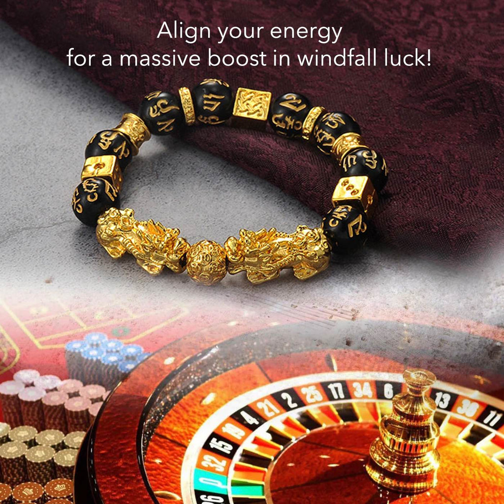 【New Year's Luck!】Exquisite Feng Shui Pixiu Set: Gold Pixiu Pendant +  Debt Lifting Pixiu Bracelet