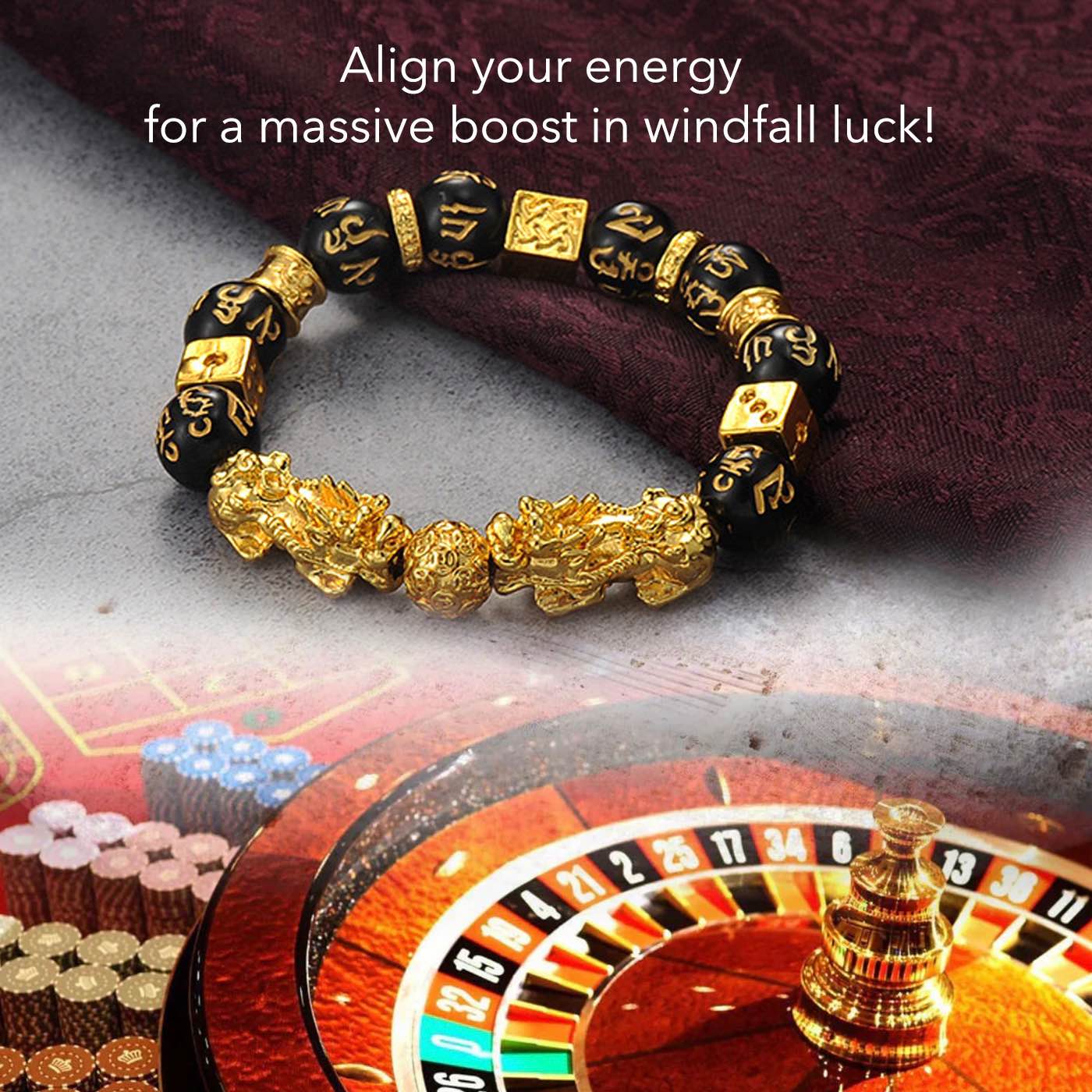 【New Year's Luck!】Exquisite Feng Shui Pixiu Set: Gold Pixiu Pendant +  Debt Lifting Pixiu Bracelet