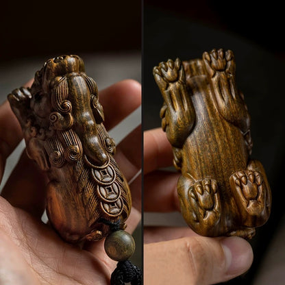 【Obstacle Crusher】Lightning-struck wooden Pixiu to attract wealth, ward off evil and keep safe pendant accessories car pendant