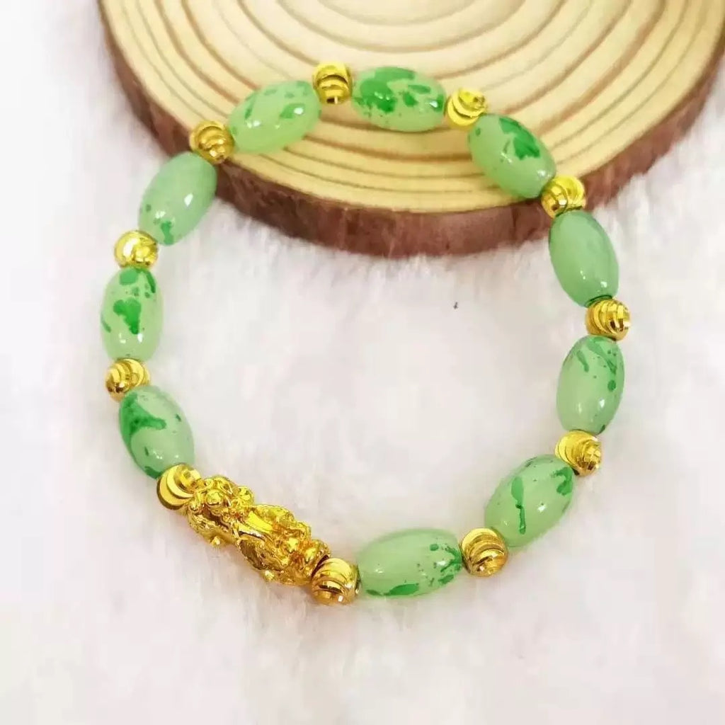 Jade Bracelet Good Luck Jewelry with Pendant Feng Shui Bracelets Xiu Pi Yao Bracelets Attract Good Luck Wealth