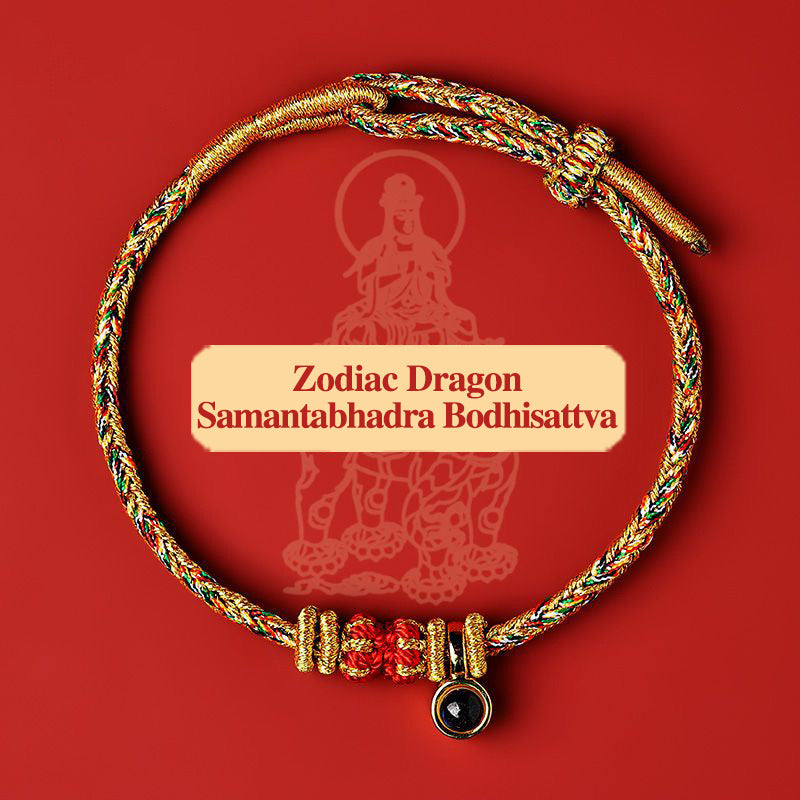 Buddha Red String Bracelet Zodiac Feng Shui - Buddhist Lucky Charm Good Luck Wealth Gift (Adjustable)