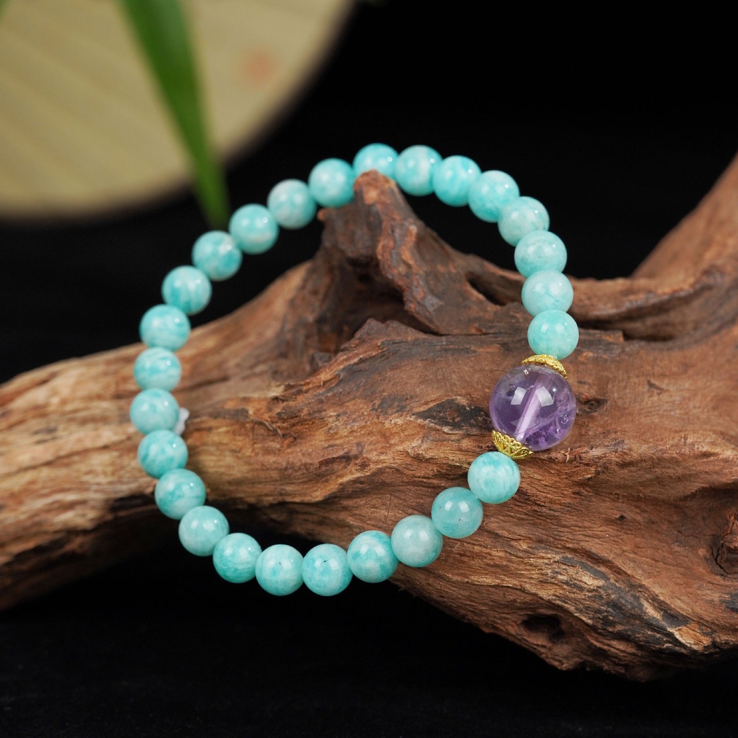 Natural Amazonite Bracelet Rose Quartz Buddha Charm My Store