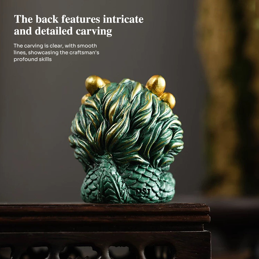 Pixiu Home Fortune-attracting Ornaments, Car Fortune-attracting Feng Shui Ornaments, Qilin Wealth Green Sandstone