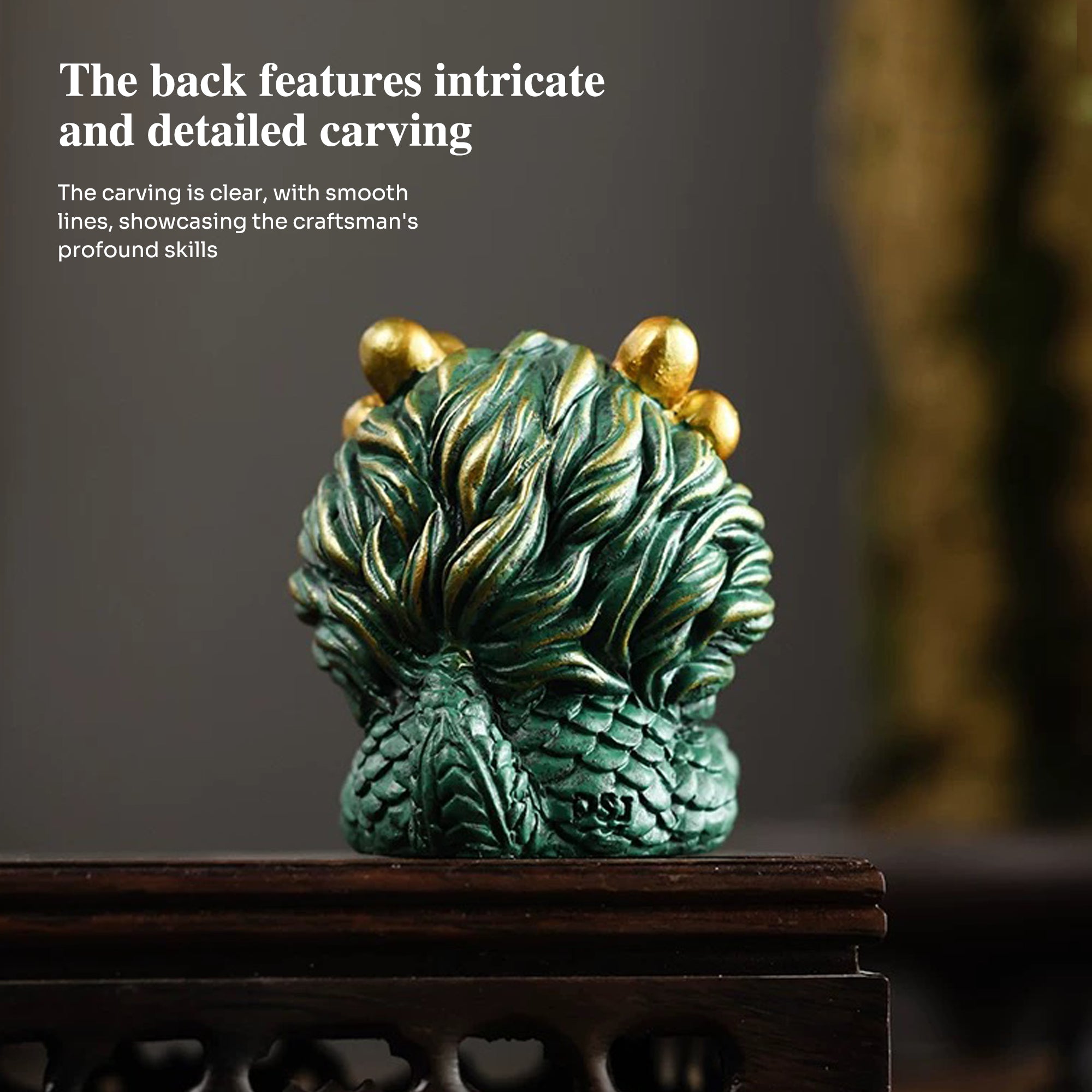 Pixiu Home Fortune-attracting Ornaments, Car Fortune-attracting Feng Shui Ornaments, Qilin Wealth Green Sandstone