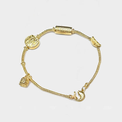 【Last Day ALERT!!  Best Price of the YEAR】Gold God of Wealth Bracelet for Women New Retro High-end Peace and Wealth Bracelet Rerhy