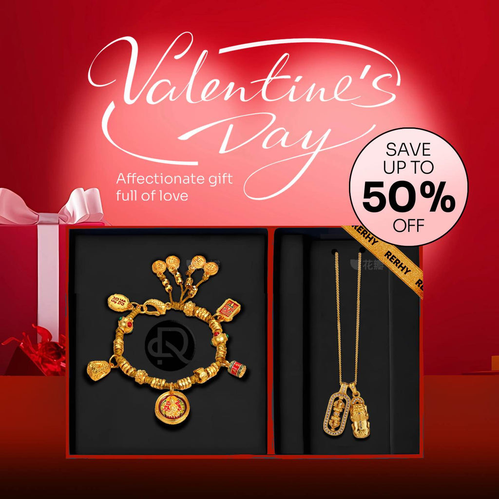 【Best Valentine's Day Gifts -50% OFF】Exquisite Wealth Pixiu Set: Gold Pixiu Pendant + Five Elements Wealth Bracelet