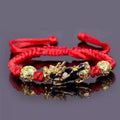 Tibetan Red String Bracelet Pixiu Fengshui- Buddhist Lucky Charm（Adjustable） Rerhy