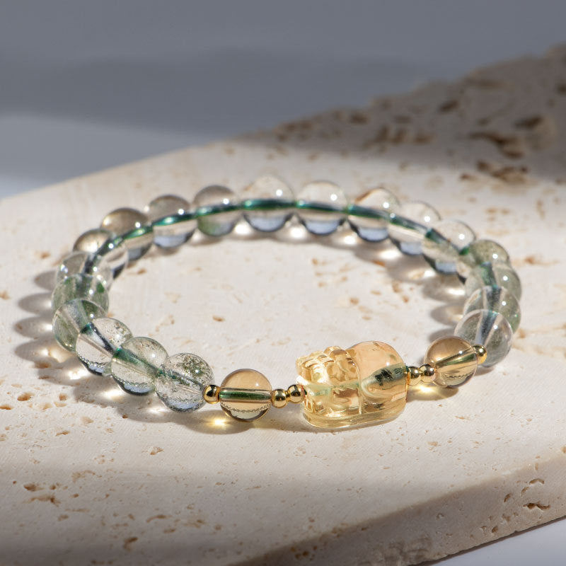Healing Meditation Wealth Natural Green Ghost Bracelet Women's Transfer Beads Citrine Pixiu My Store