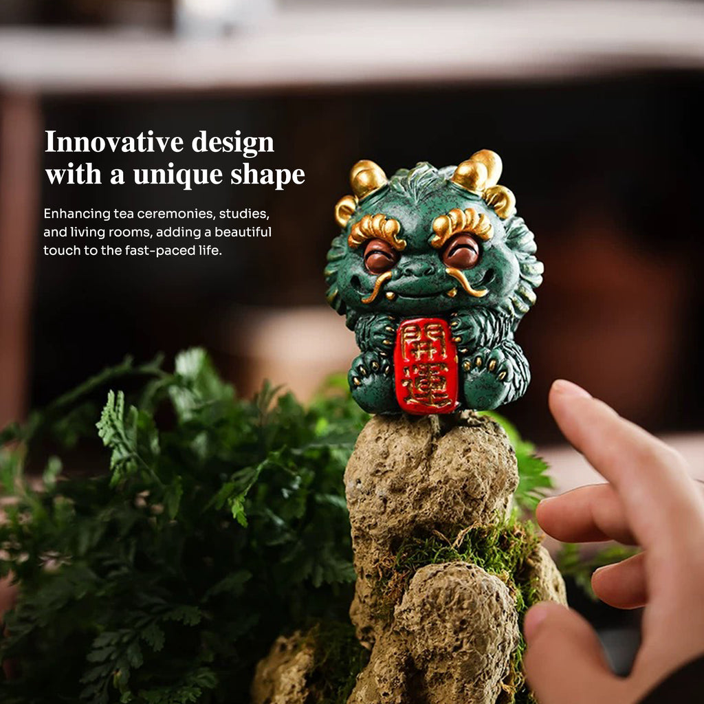 Pixiu Home Fortune-attracting Ornaments, Car Fortune-attracting Feng Shui Ornaments, Qilin Wealth Green Sandstone