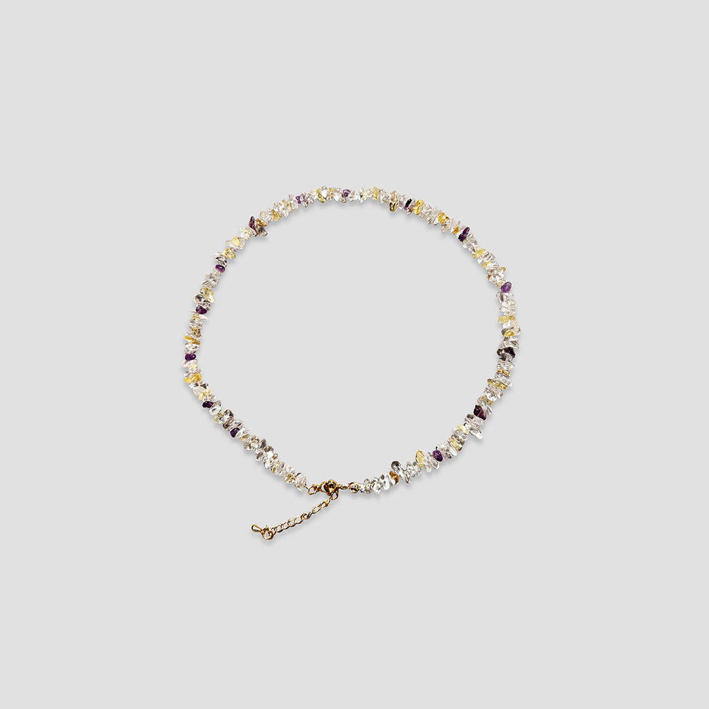 Pure handmade natural crystal stone necklace color set - wealth health love Rerhy