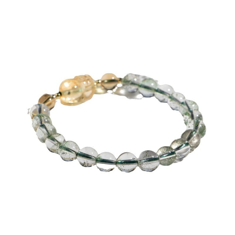 Healing Meditation Wealth Natural Green Ghost Bracelet Women's Transfer Beads Citrine Pixiu My Store