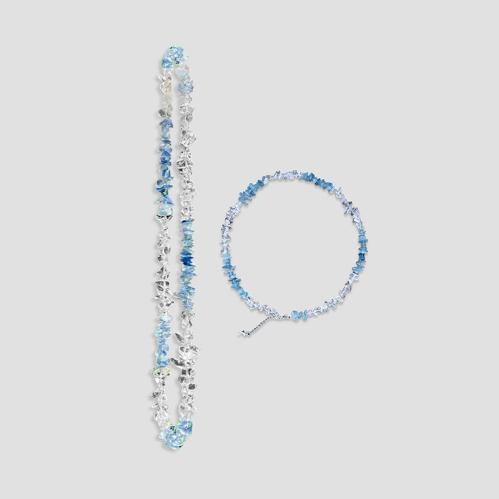 Pure handmade natural crystal stone necklace color set - wealth health love Rerhy